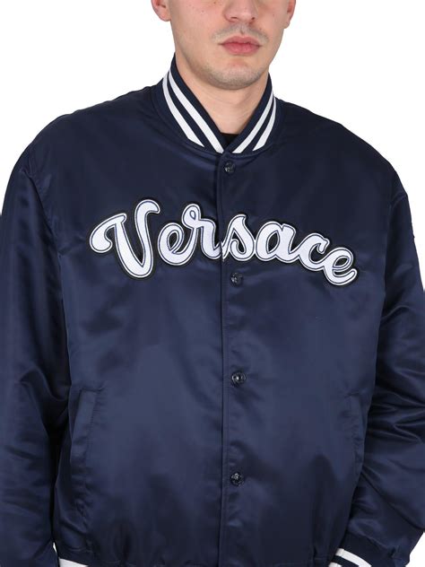 versace bomber jacket|Versace varsity bomber jacket.